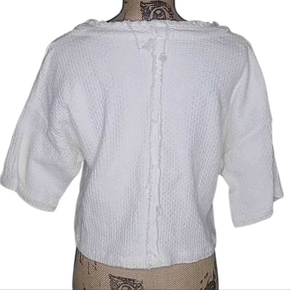 Free People IvoryTweed Boxy Fit Crop Top
